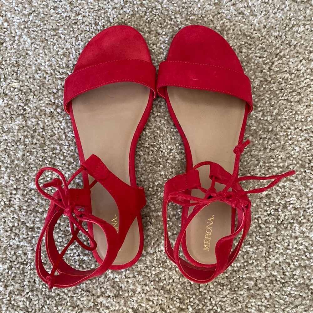 Red Merona Lace Up Sandal